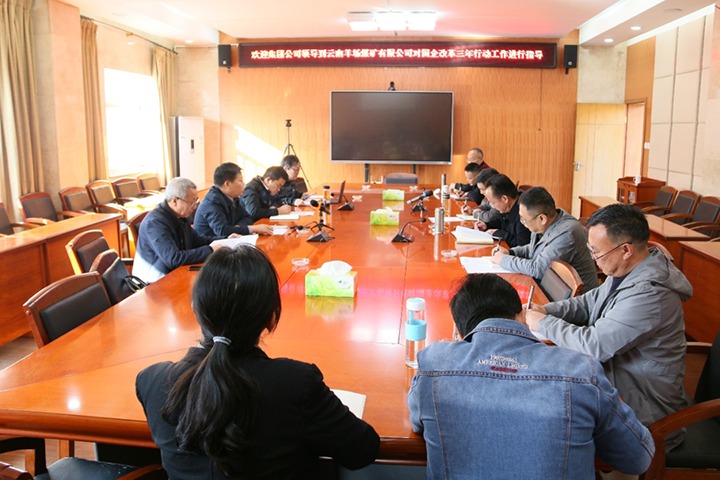 云煤（天博）集团总司理助理、刷新办主任陈家昆一行到云南羊场煤矿有限公司开展国企刷新三年行动督导调研